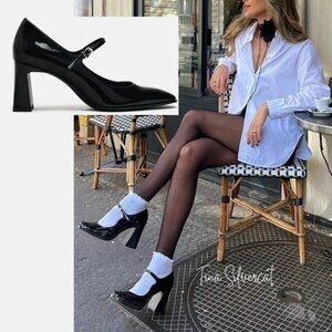 BLOGGER'S FAVE! Zara Ballet Mary Janes Pump Black NWT